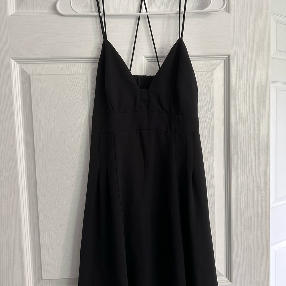 Express Black Spaghetti Strap Backless Sundress - image 2